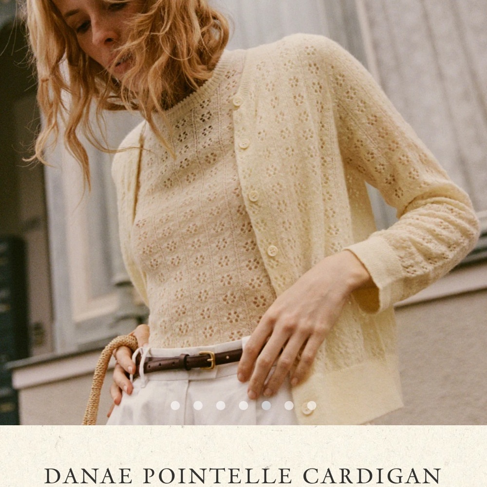 Doen Danae Pointelle Cardigan in Vanilla
